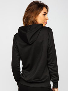 Sudadera con capucha con impresión para mujer negro Bolf HL9268