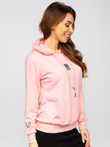 Sudadera con capucha con impresión para mujer rosa Bolf HL9265