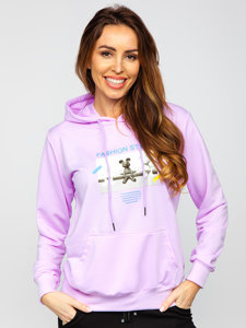 Sudadera con capucha con impresión para mujer violeta Bolf HL9268