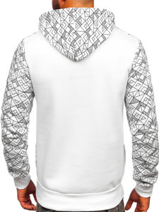 Sudadera con capucha con un elemento de circonias para hombre blanco Bolf HM566