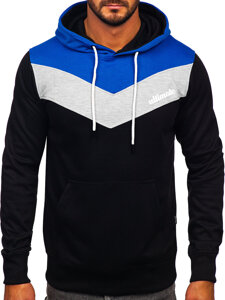 Sudadera con capucha e impresión para hombre azul medio Bolf W3878