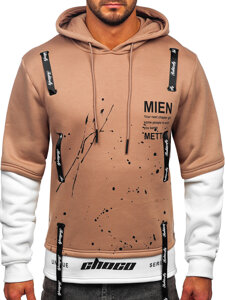 Sudadera con capucha e impresión para hombre beige Bolf LJ0586A