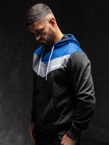 Sudadera con capucha e impresión para hombre grafito Bolf W3878A1