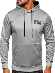 Sudadera con capucha e impresión para hombre gris Bolf HY971