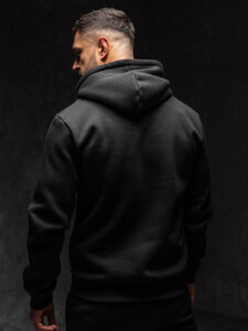 Sudadera con capucha e impresión para hombre negro Bolf 147048A