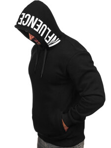 Sudadera con capucha e impresión para hombre negro Bolf 147050