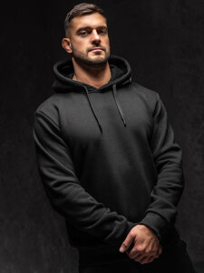 Sudadera con capucha e impresión para hombre negro Bolf 147050A