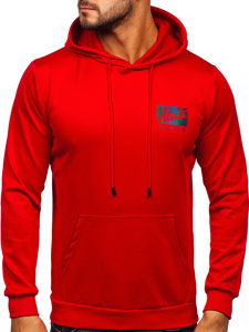 Sudadera con capucha e impresión para hombre rojo Bolf HY971