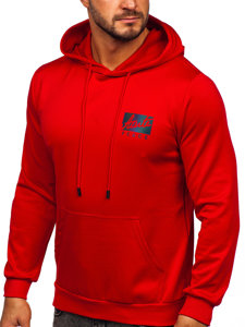 Sudadera con capucha e impresión para hombre rojo Bolf HY971