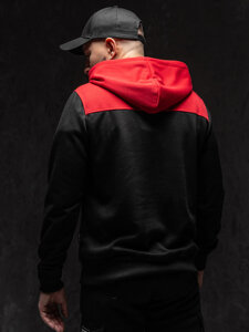 Sudadera con capucha e impresión para hombre rojo Bolf W3878A1