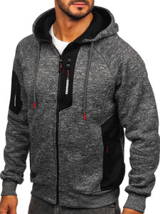 Sudadera con capucha forrada para hombre antracita Bolf TC1306