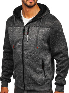 Sudadera con capucha forrada para hombre antracita Bolf TC1308