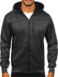 Sudadera con capucha forrada para hombre grafito Bolf TC1305