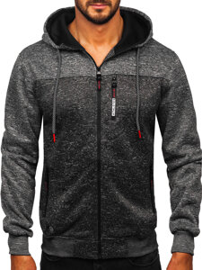 Sudadera con capucha forrada para hombre grafito Bolf TC1308