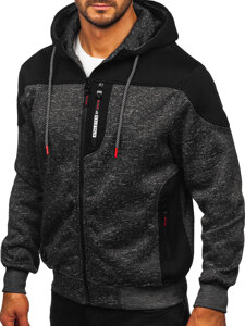 Sudadera con capucha forrada para hombre grafito Bolf TC1310