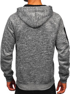 Sudadera con capucha forrada para hombre gris Bolf TC1306