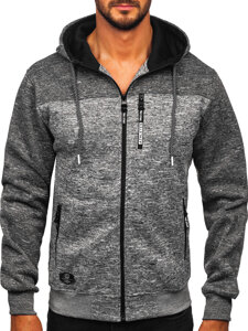 Sudadera con capucha forrada para hombre gris Bolf TC1308