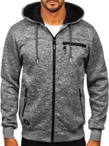 Sudadera con capucha forrada para hombre gris Bolf TC1313