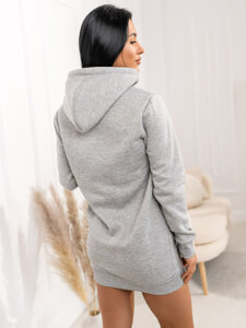 Sudadera con capucha larga para mujer Gris Bolf YS10003A2