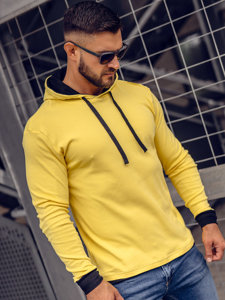 Sudadera con capucha para hombre amarillo y negro Bolf 145380