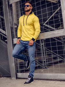 Sudadera con capucha para hombre amarillo y negro Bolf 145380