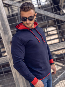 Sudadera con capucha para hombre azul oscuro Bolf 145380