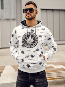 Sudadera con capucha para hombre blanca con estampado Bolf HM628A