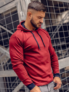 Sudadera con capucha para hombre burdeos Bolf 145380