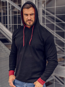 Sudadera con capucha para hombre negro Bolf 145380