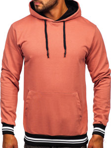 Sudadera con capucha para hombre rosa salmón Bolf 145369