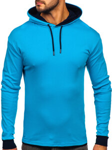 Sudadera con capucha para hombre turkusowa Bolf 145380