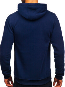 Sudadera con capucha tipo canguro para hombre azul oscuro Bolf MB001