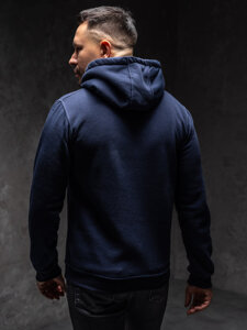 Sudadera con capucha tipo canguro para hombre azul oscuro Bolf MB001A1