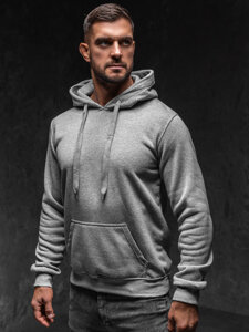 Sudadera con capucha tipo canguro para hombre gris Bolf MB001A1