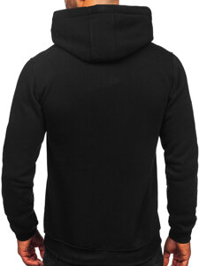 Sudadera con capucha tipo canguro para hombre negro Bolf MB001