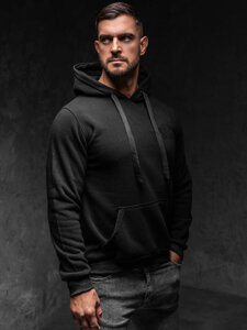 Sudadera con capucha tipo canguro para hombre negro Bolf MB001A1