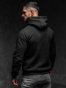 Sudadera con capucha tipo canguro para hombre negro Bolf MB001A1