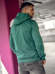 Sudadera con capucha tipo canguro para hombre verde oscuro Bolf 2009A