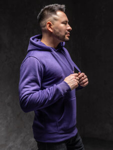 Sudadera con capucha tipo canguro para hombre violeta Bolf 2009A1