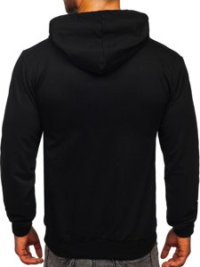 Sudadera con estampado con capucha para hombre negra Bolf 6138