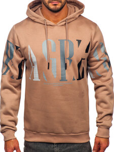 Sudadera con impresión con capucha para hombre beige Bolf LJ0571