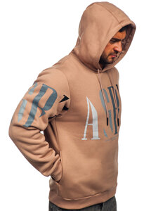 Sudadera con impresión con capucha para hombre beige Bolf LJ0571