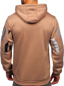 Sudadera con impresión con capucha para hombre beige Bolf LJ0571