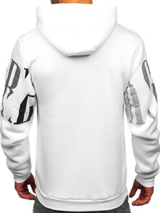 Sudadera con impresión con capucha para hombre blanco Bolf LJ0571