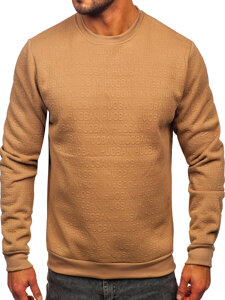 Sudadera con impresión sin capucha para hombre beige Bolf LJ0599