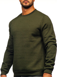 Sudadera con impresión sin capucha para hombre caqui Bolf LJ0599