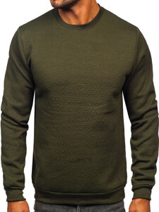 Sudadera con impresión sin capucha para hombre caqui Bolf LJ0599