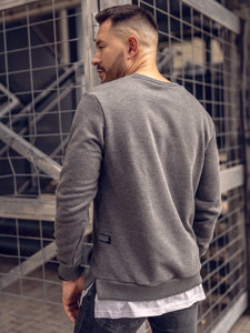 Sudadera con impresión sin capucha para hombre grafito Bolf 11115A