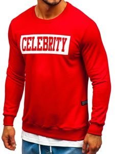 Sudadera con impresión sin capucha para hombre rojo Bolf 11115