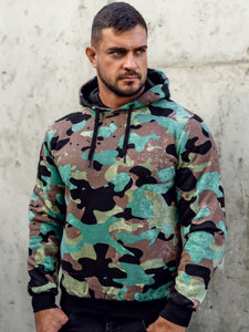 Sudadera de camuflaje con capucha para hombre verde Bolf 141023A